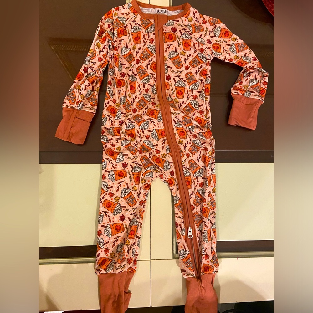 NWOT Pumpkin Spice Bamboo Onesie 18-24M